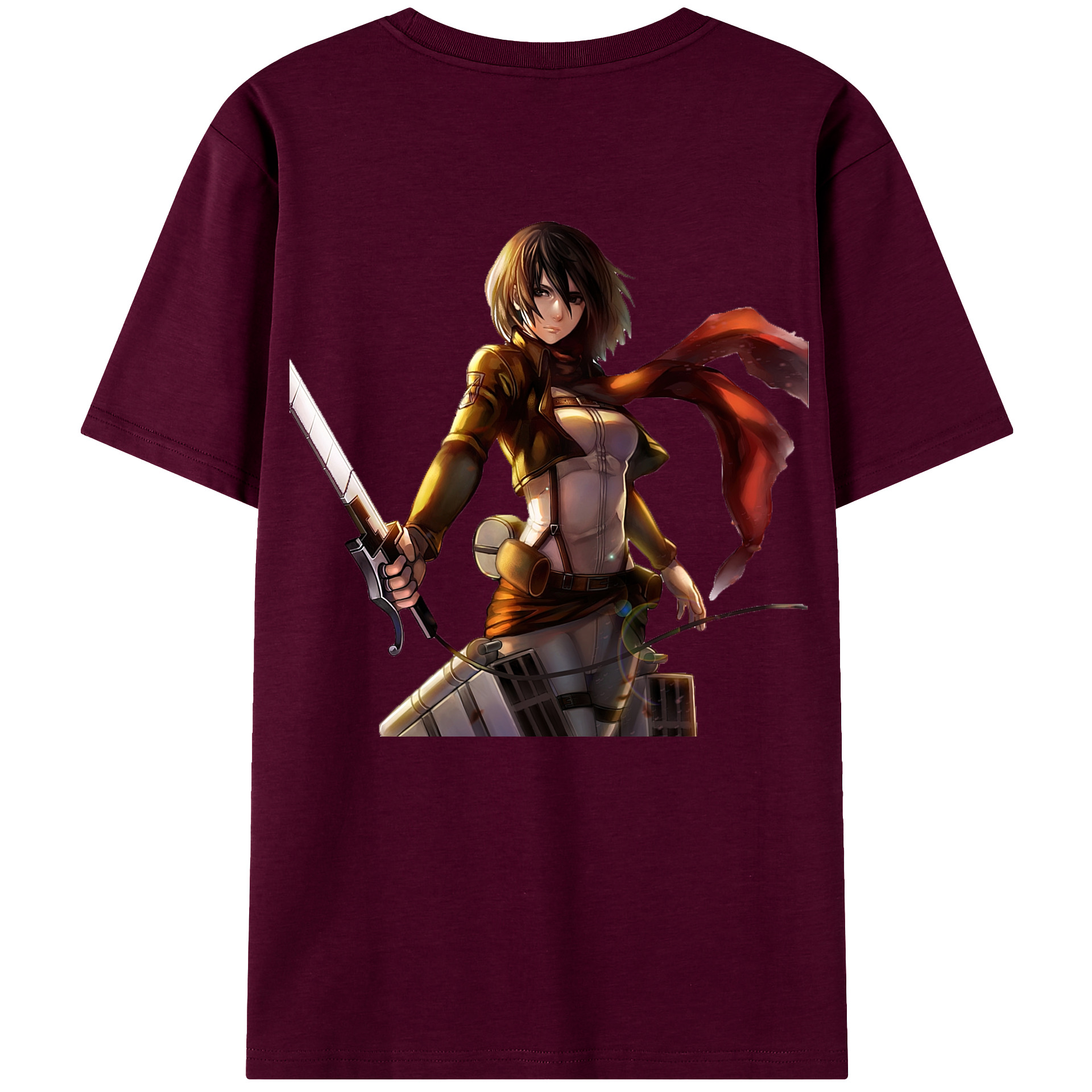 （画像用） 進撃の巨人 ミカサ·アッカーマン Attack on Titan Mikasa Ackerman レディース半袖Tシャツ(バックプリント)